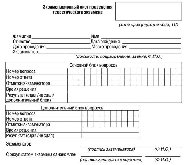 купить лист сдачи теоретического экзамена ПДД в Дагестанских огнях